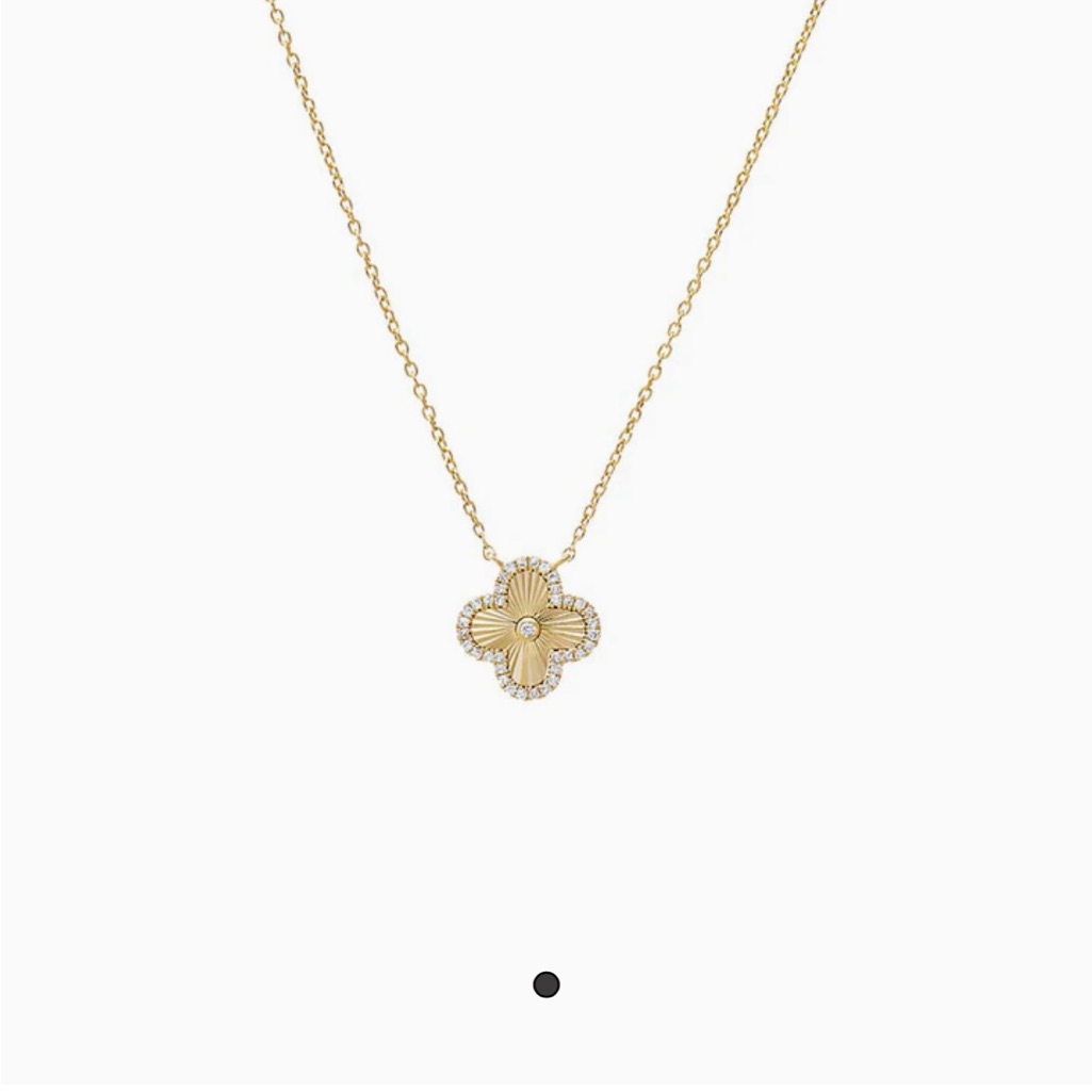 14k Gold Clover Necklace With Diamonds 550$